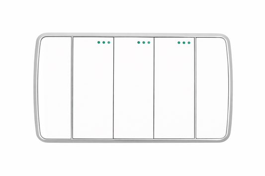 Interruptor triple blanco-plateado
